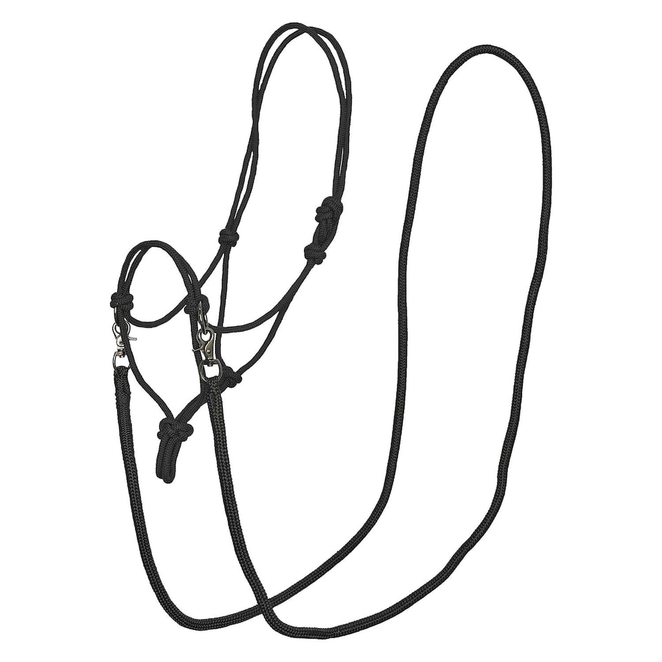 Imperial Riding IRHFree Rope Horse Headcollar - Black - Full