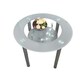 image 1 of Glass Grey Dining Table Round Dining Table Dining Room Kitchen Furniture Grey