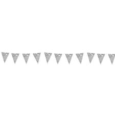 Metallic Silver Foil Pennant Bunting 10m