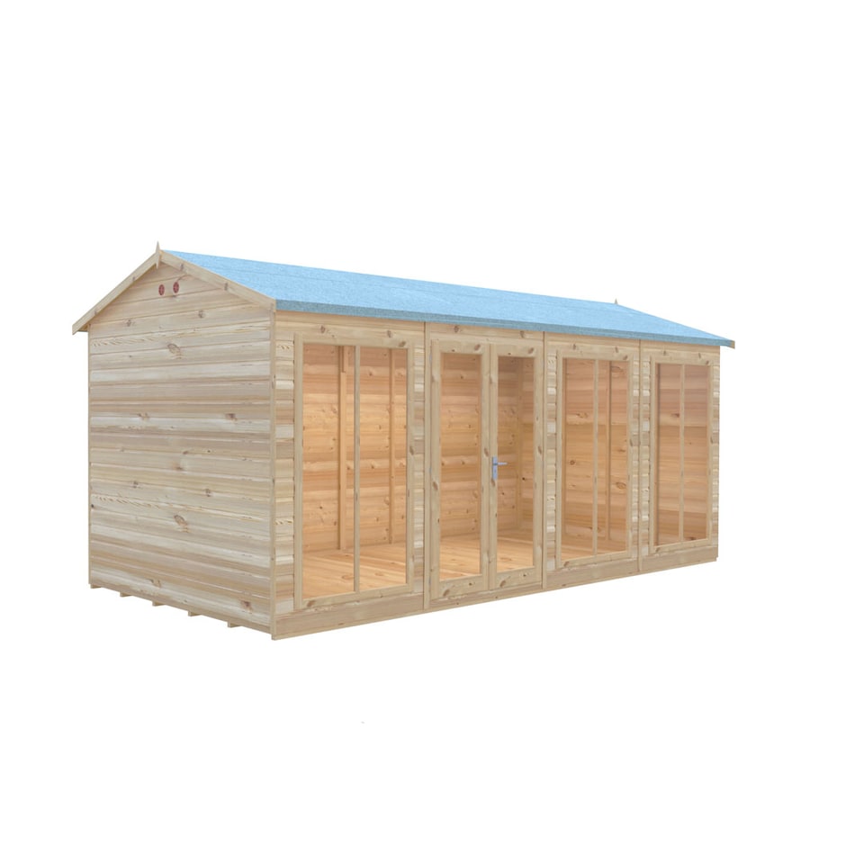 image 1 of Mayfield 16 x 8 Summerhouse - Wood - L239 x W476 x H229 cm | Brown