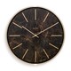 image 1 of Acctim Luxe Wall Clock Quartz Brushed Metal Embossed Golden Batons Brass Hands Dark Marble 40cm Gold