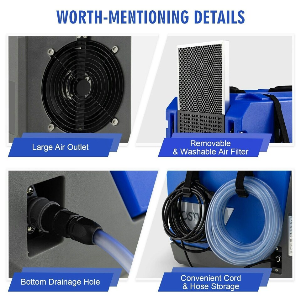 image 1 of COSTWAY 85L Commercial Dehumidifier Industrial with Pump Drain Hose