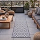 image 8 of Homescapes Outdoor Rug Runner Waterproof Reversible, 75 x 200 cm, Zoe Geometric Design