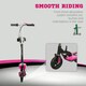 image 6 of HOMCOM Folding Ride on Powered Scooter w/ Warning Bell for Age 6-14 Years, Pink