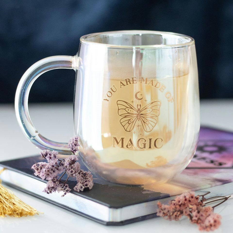 image 1 of ou Are Made of Magic Iridescent Double Walled Glass Mug