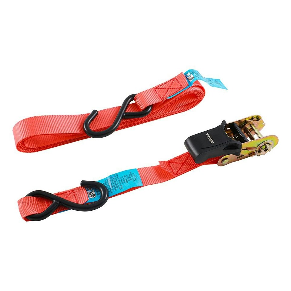 image 1 of Timco - Ratchet Straps - S Hook - Standard Duty (Size 5m x 25mm - 2 Pieces)