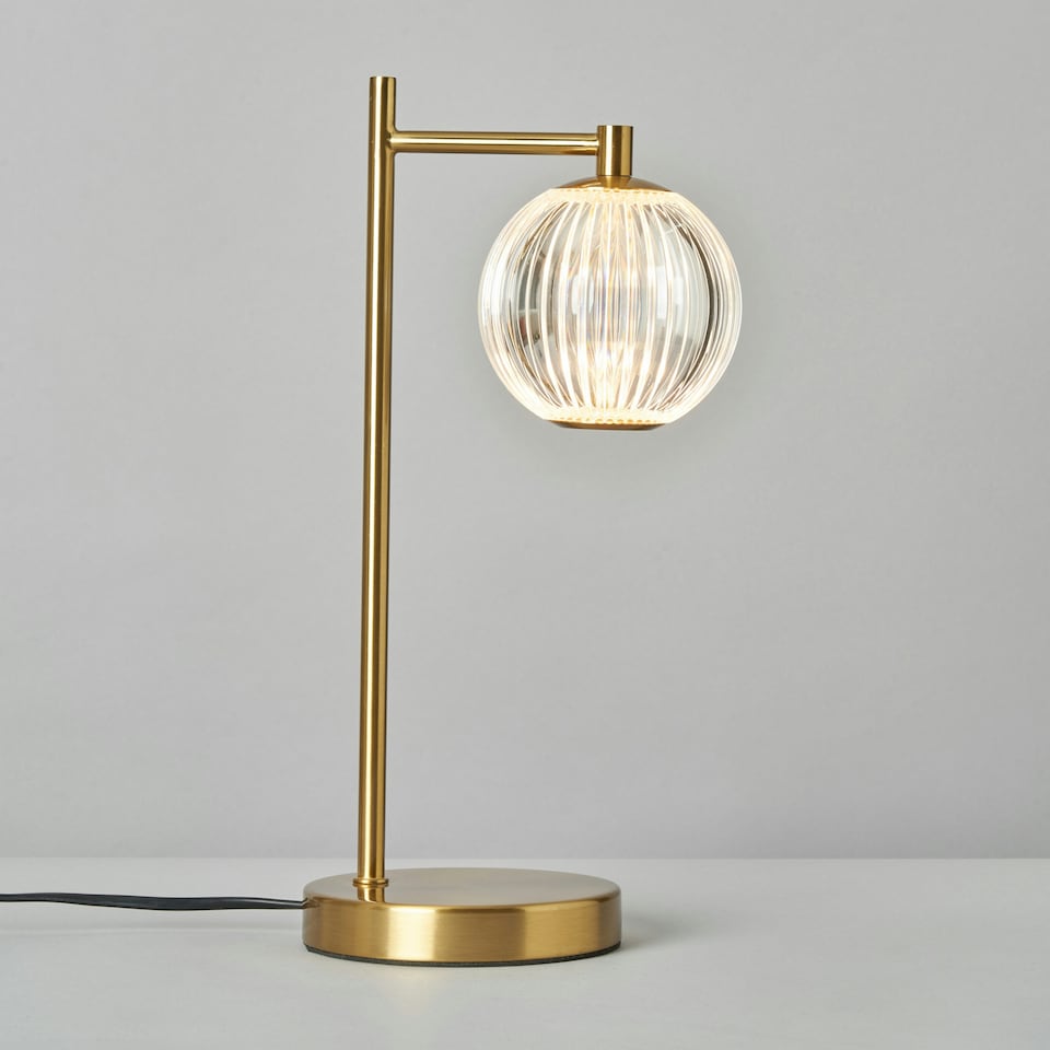 image 1 of BHS Rimi LED Table Lamp, Satin Brass