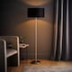 image 3 of ValueLights Charlie Chrome Floor Lamp Black Velvet Shade | Silver