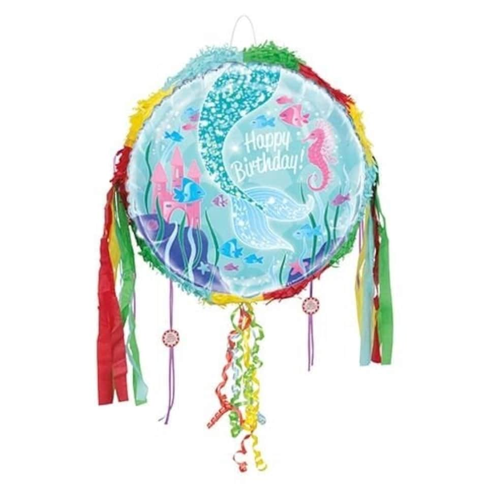 Mermaid Happy Birthday Pull String Pinata