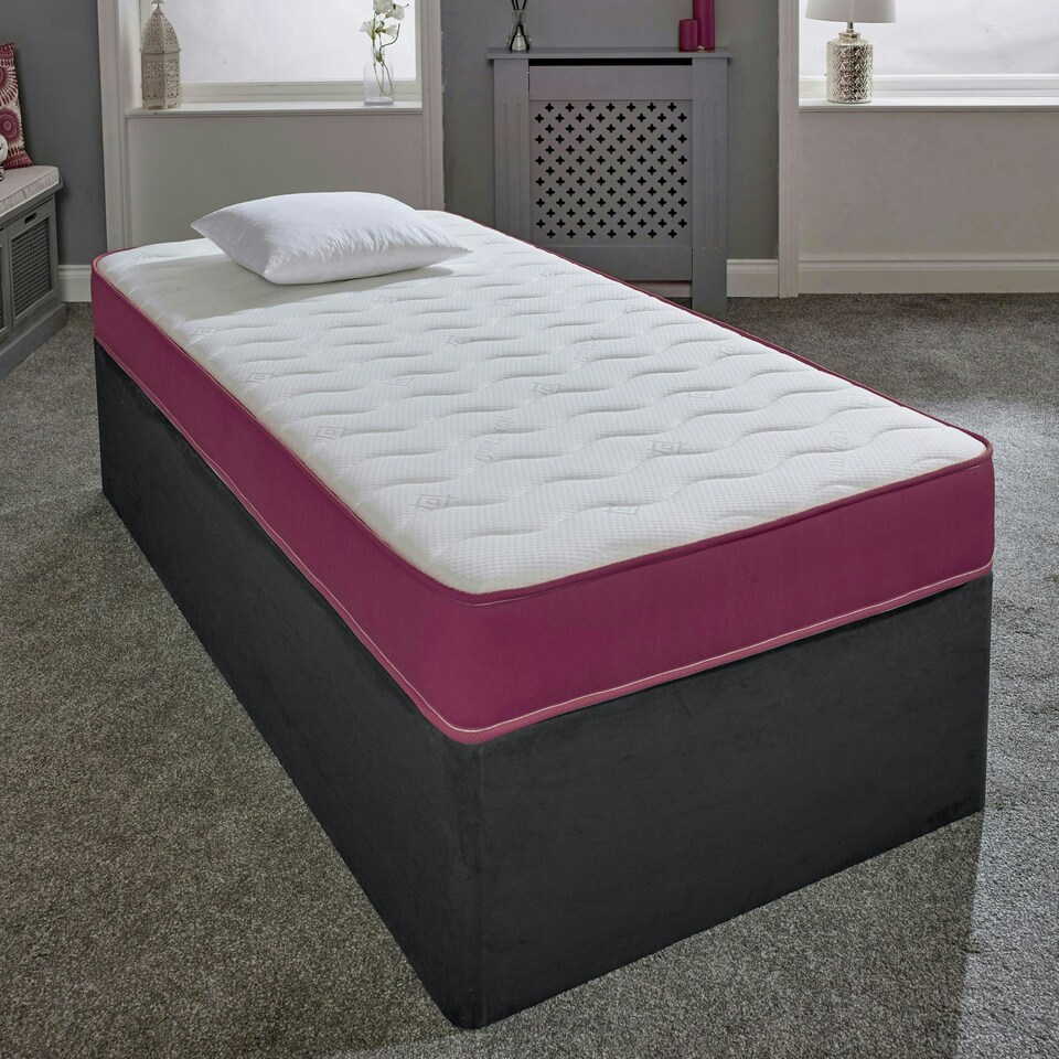 image 1 of Hybrid Memory Foam & Pinna-Coil Mattress - Soft/Medium Comfort, Cooltouch + Purple | Small Double
