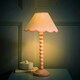 image 1 of ValueLights Bobbles Rose Pink Bobbin Table Lamp with Pink Trim Scallop Shade