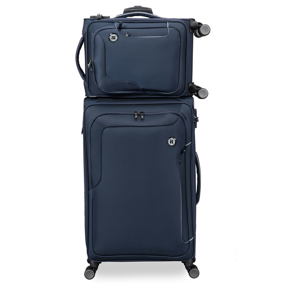 image 1 of IT Luggage Teleported Navy Berry Expandable 3pc Suitcase Set with TSA Lock Blue
