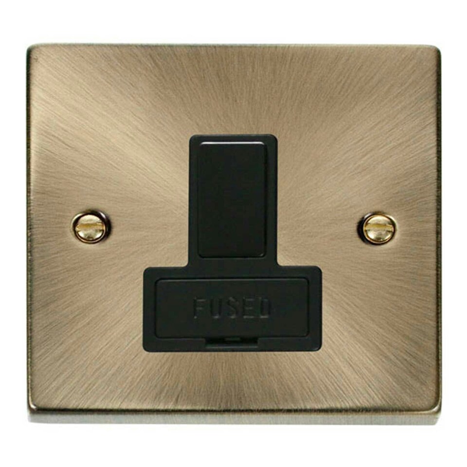 image 1 of SE HOME Antique Brass 13A Fused Connection Unit Switched Brown | Antique Brass