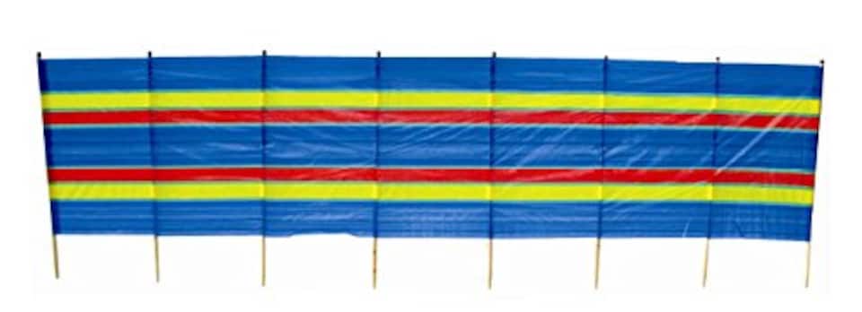 image 1 of 15.2ft (4.6m) Long 1m High 8 Pole Beach Camping Windbreak | Multi | Multi-coloured