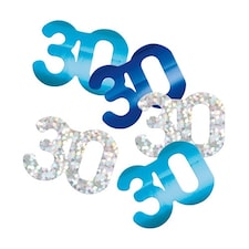 Blue Glitz Age 30 Holographic Assorted Table Confetti 14g