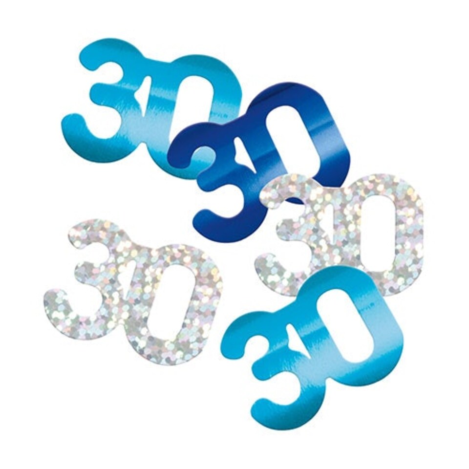 Blue Glitz Age 30 Holographic Assorted Table Confetti 14g