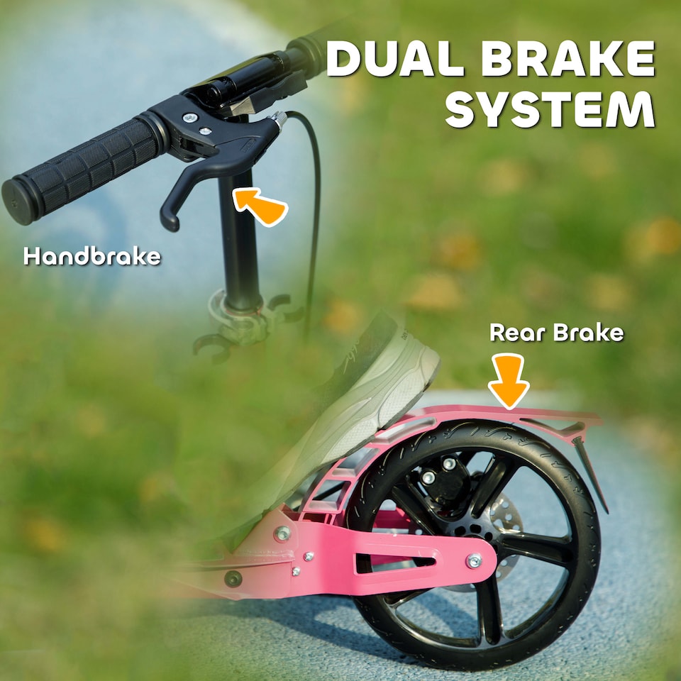 image 1 of AIYAPLAY Kids Scooter, Foldable Kick Scooter w/ Adjustable Handlebar, Pink