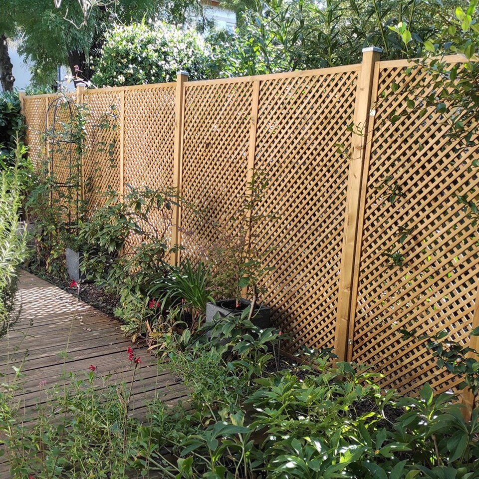 image 1 of Wall Diamond Trellis Privacy Garden Softwood Screening 1.83m x 1.80m