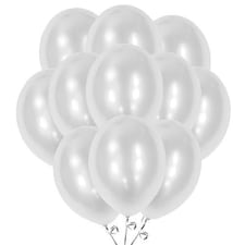 Metallic Silver Biodegradable Latex Balloons 30cm / 12 in - Pack of 50