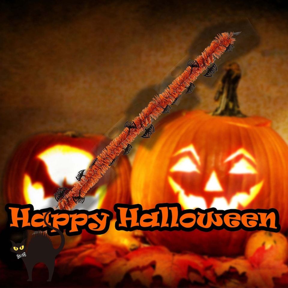 image 1 of vfm-estore Halloween Bat Tinsel Decoration 2m