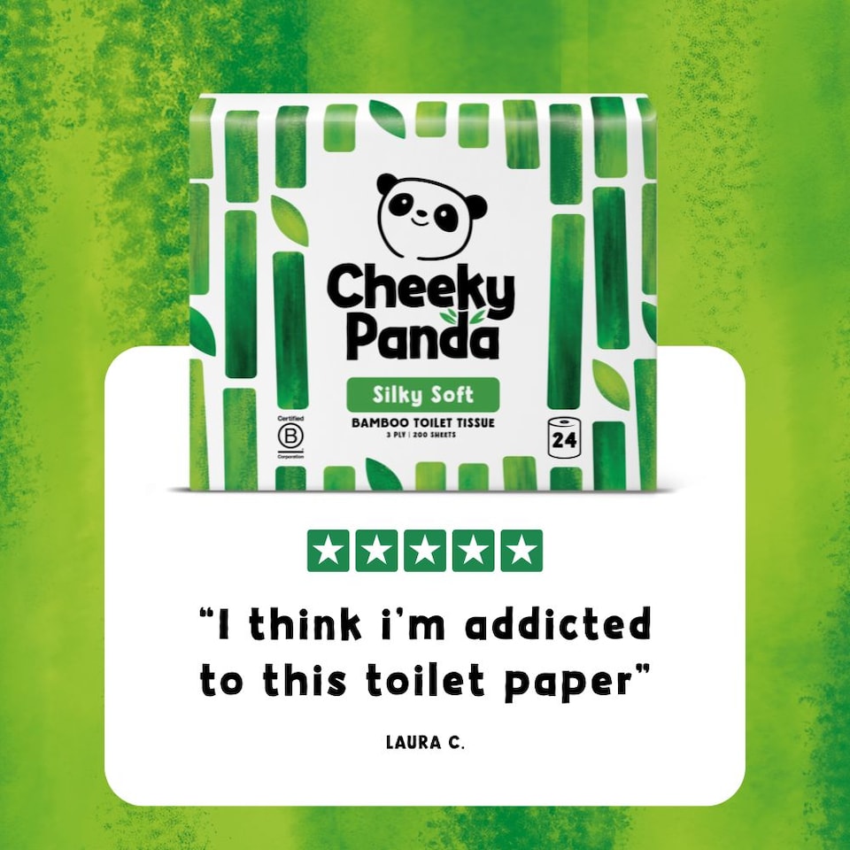 image 1 of Cheeky Panda Classic Bamboo Toilet Paper 24 rolls 200 sheet 3 ply sheets | White | 24 Rolls Unwrapped | 24
