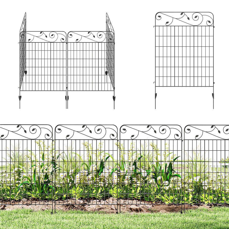 image 1 of Outsunny Decorative Garden Fencing 4PCs 43in x 11.5ft Metal Border Edging