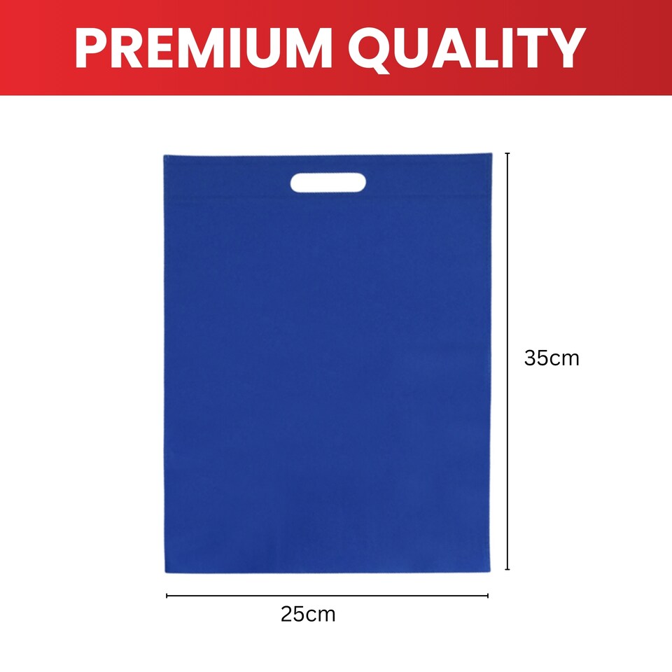 image 1 of Pack of 25 Ivory Coloured 35x25cm Non-Woven Patch Handle Bags | Cream
