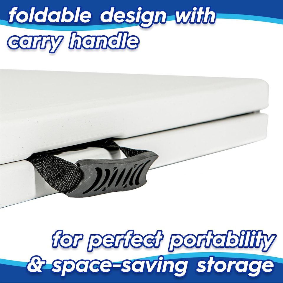 image 1 of Harbour Housewares Folding Picnic Table with Fitted Tablecloth - 180cm (6ft) - White/Grey | Grey | White/Grey