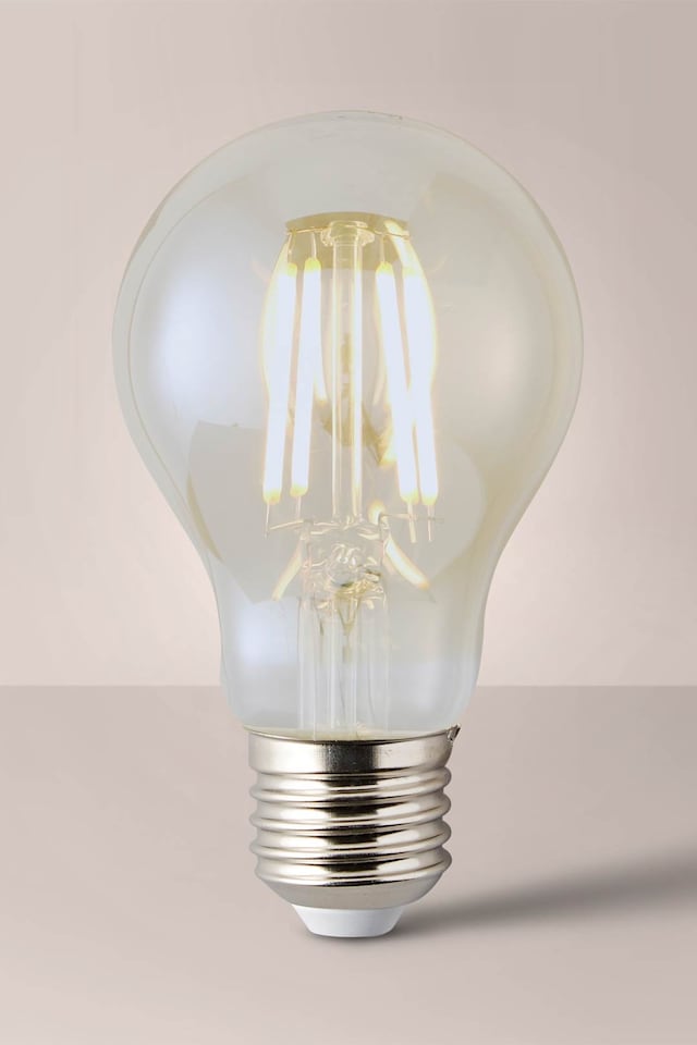image 1 of ValueLights E27 Pack of 3 4W Amber Filament Standard Warm White LED Bulbs | Clear