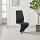image 4 of Furniturebox 2x Willow Black Faux Leather Chrome 'Z' Dining Chairs