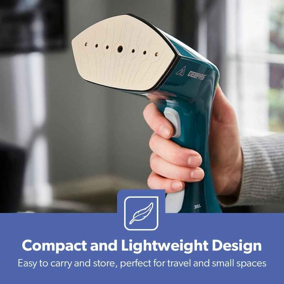 image 1 of GEEPAS  2-in-1 Travel Garment Steamer & Steam Iron, Green