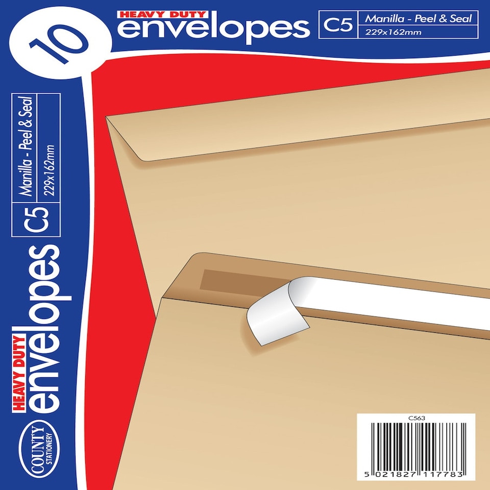 image 1 of 10 C5 Heavy Duty Peel and Seal Manilla Envelopes