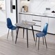 image 1 of Aspen Tapered Legs Square Dining Table and 2 Curve Plastic Seat Chairs with Metal Legs - Blue/Grey/Black - Flat Packed Blue