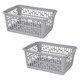 image 3 of 1 x Cool Grey Multipurpose Handy Plastic Storage Basket Organiser Ideal For Home & Office Grey