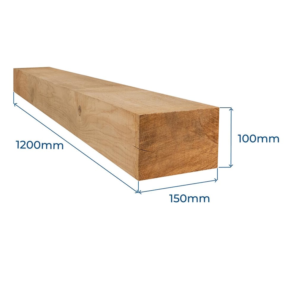 image 1 of Snowdon Timber Garden Oak Sleeper (H) 100mm (W) 150mm (L) 1.2m - 2 Pack