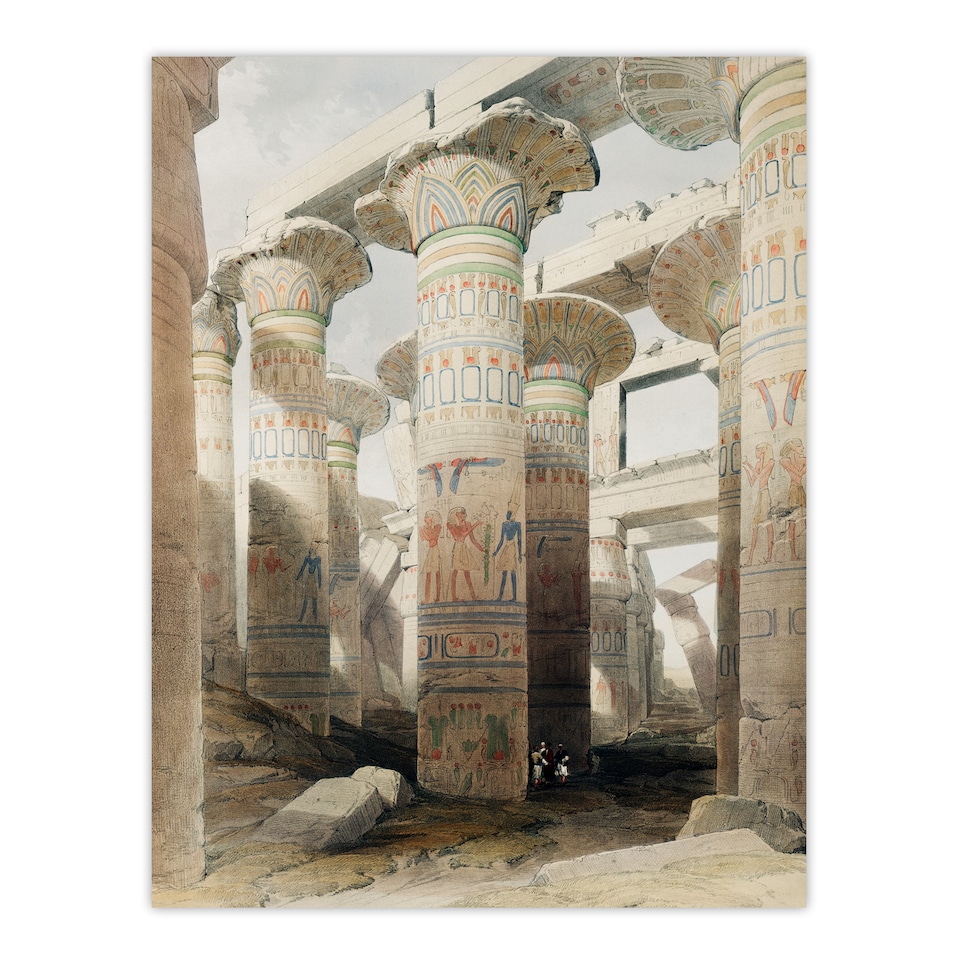 image 1 of David Roberts Framed Wall Art Karnak Temple Great Hypostyle Hall Home Décor