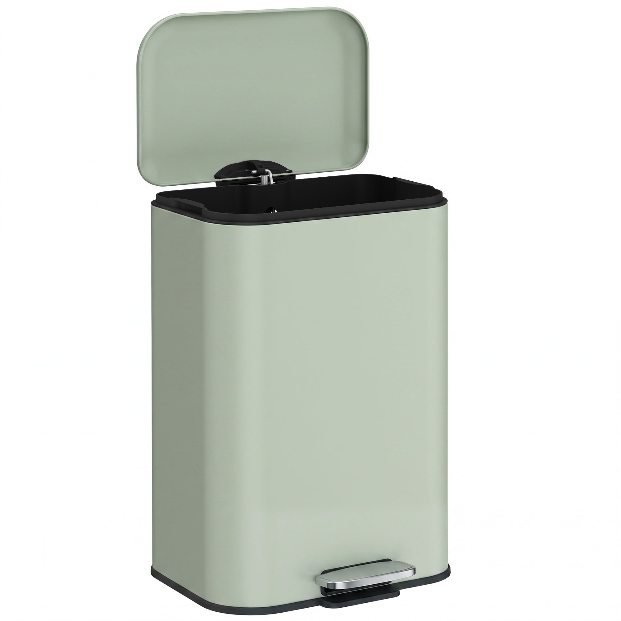Homcom 20L Kitchen Bin, Pedal Bin With Removable Bucket, Light Green
