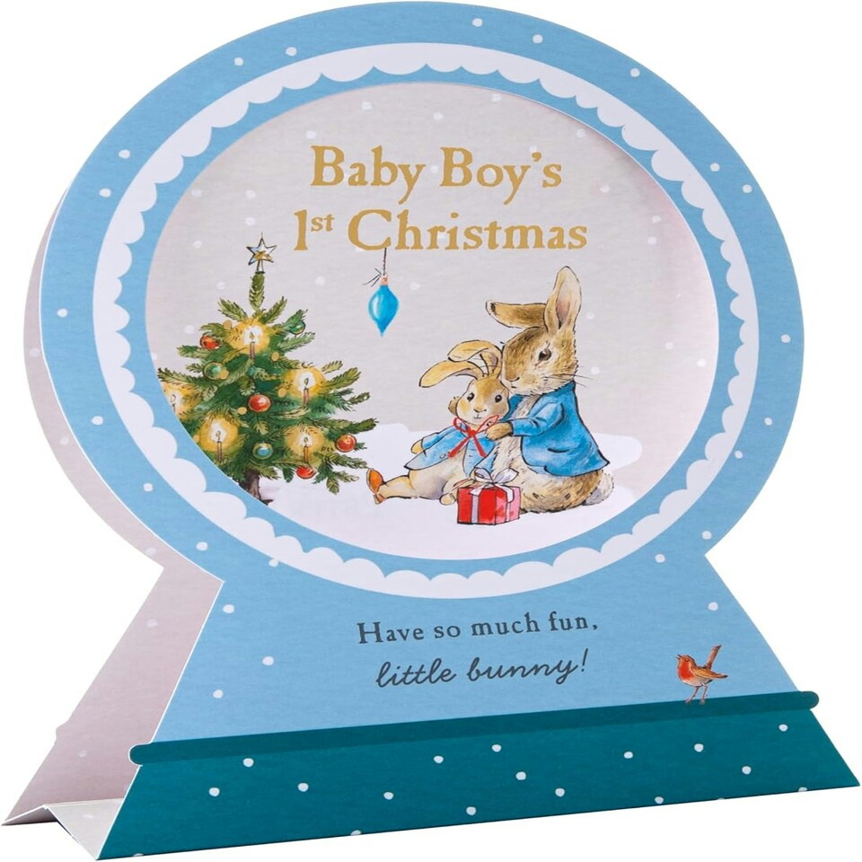 image 1 of Peter Rabbit Baby Boy's First Christmas Card