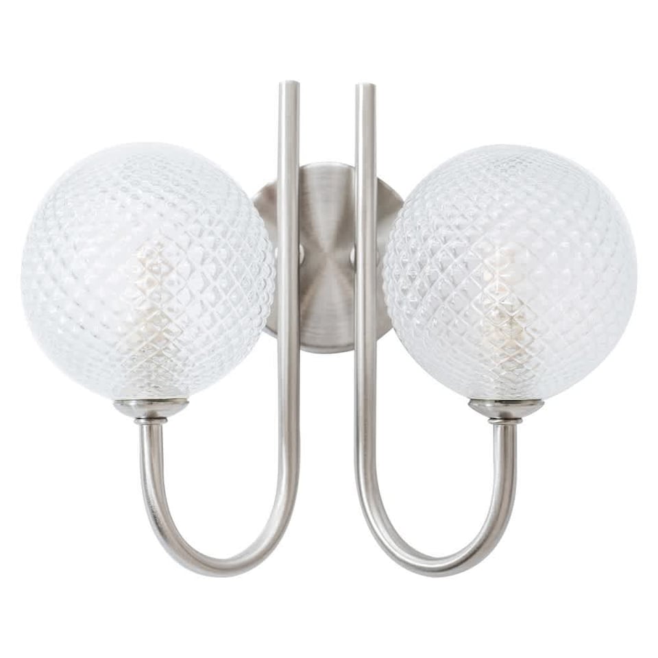 image 1 of ValueLights Elle Brushed Chrome 2 Way IP44 Bathroom Wall Light | Silver