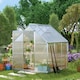 image 10 of Outsunny Polycarbonate Walk-in Garden Greenhouse w/ Sliding Door Silver Tone | Silver | 1
