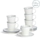 image 1 of Nicola Spring 12 Piece White Farmhouse Espresso Cup & Saucer Set - 90ml White