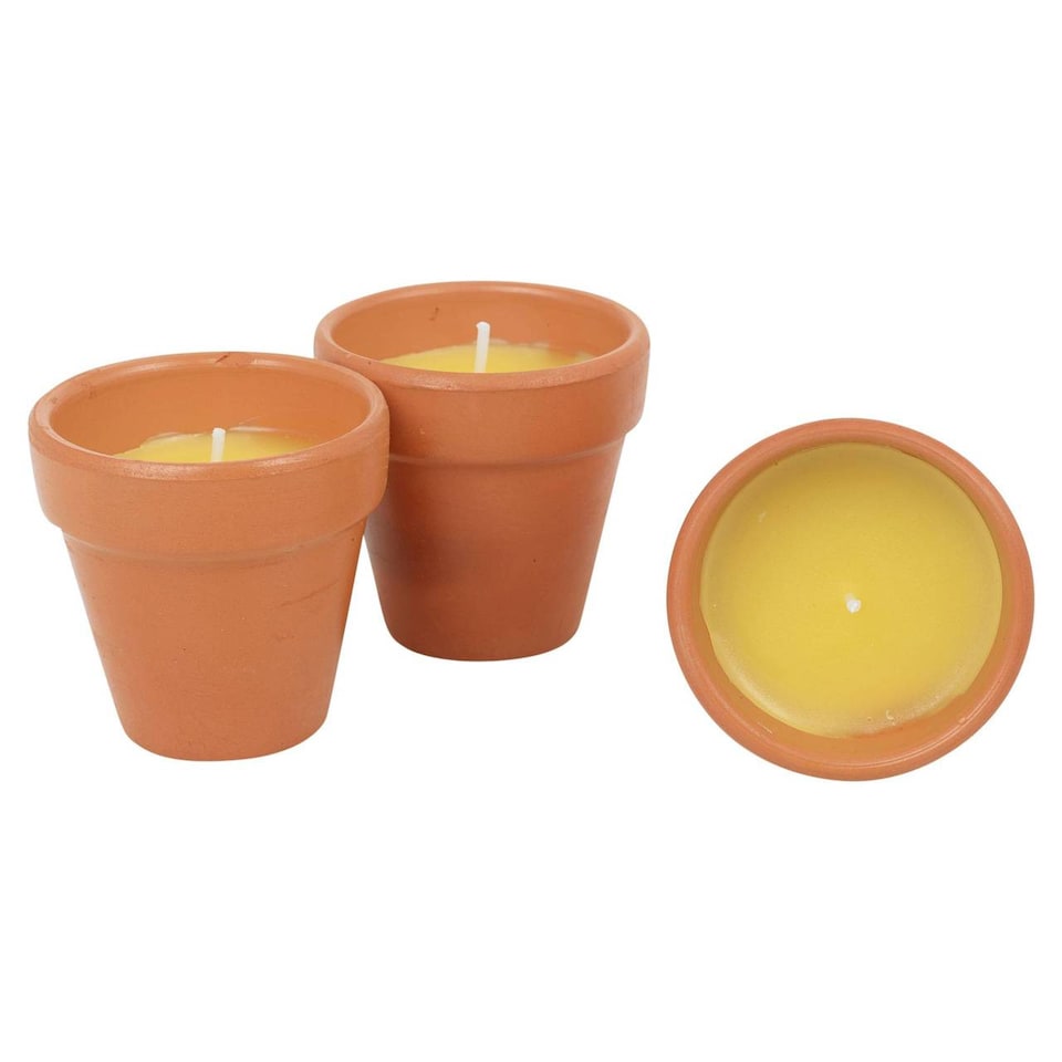 image 1 of Citronella Scented Candles Bug Mosquito Fly Repellent Indoor Garden Wax | Yellow | Set of 6 | 6