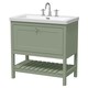 image 1 of Balterley Coppenhall Contemporary 1 Drawer Floor Standing Vanity Unit with Fireclay Basin, Fern Green, 800mm