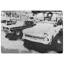 Cool cars satin silver (Rug) Grey | Large: 140x200cm