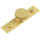 image 1 of Elegant 40mm Satin Brass Cupboard Knob with Plain Backplate - Kitchen Cabinet Knob