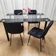 image 4 of Dining Table Set with 4 Chairs Dining Room, and Kitchen table set of 4 Clear