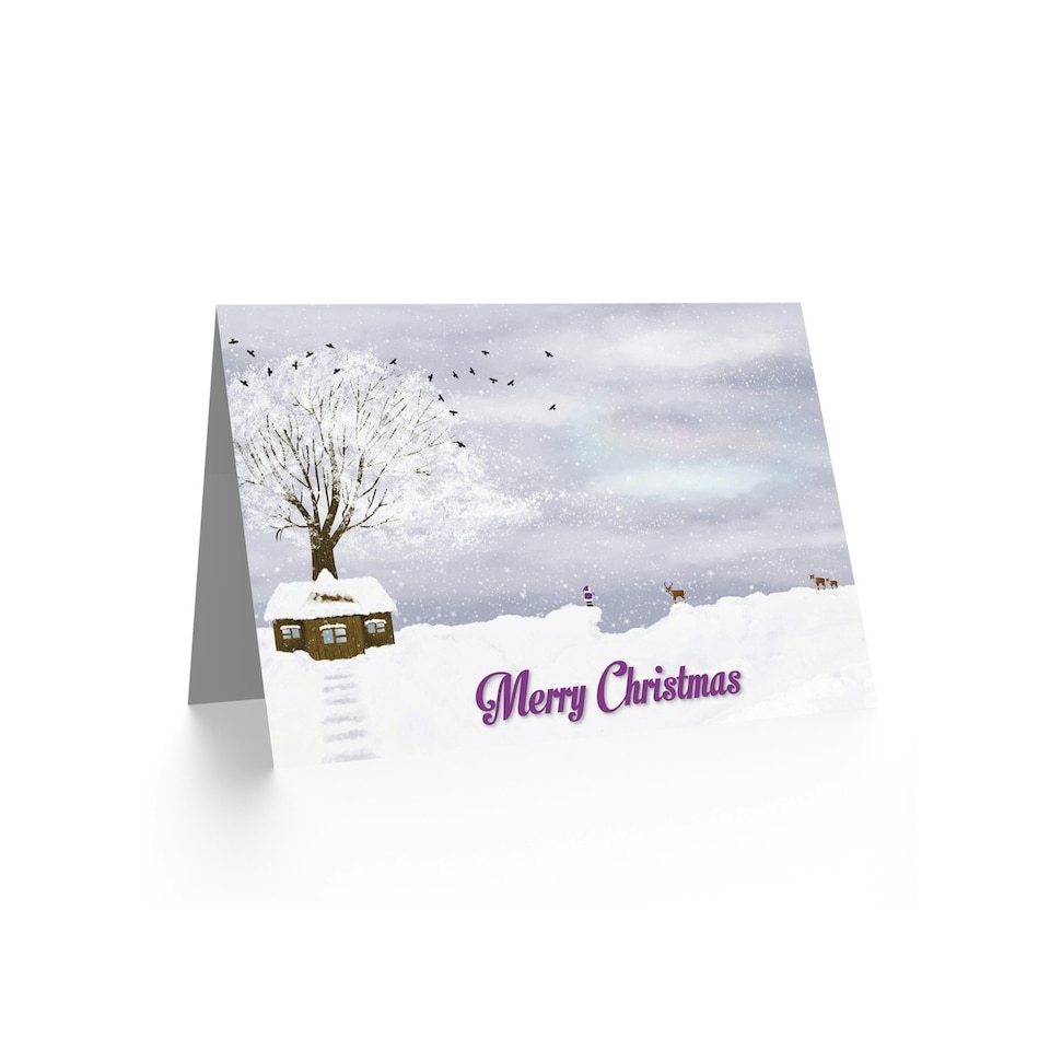 image 1 of Xmas Santa House Merry Funny Christmas Card