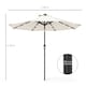 image 5 of Outsunny 2.7m Garden 24 LED Light Parasol Solar Outdoor Tilt Sun Umbrella Patio Club Party Event Manual Sun Shade w Hand Crank and 8 Ribs, Offwhite