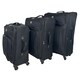 image 4 of 3Pcs Luggage Suitcase Set Soft Shell Trolley 4 Wheel Travel Cabin Carry On Bag Black | Medium
