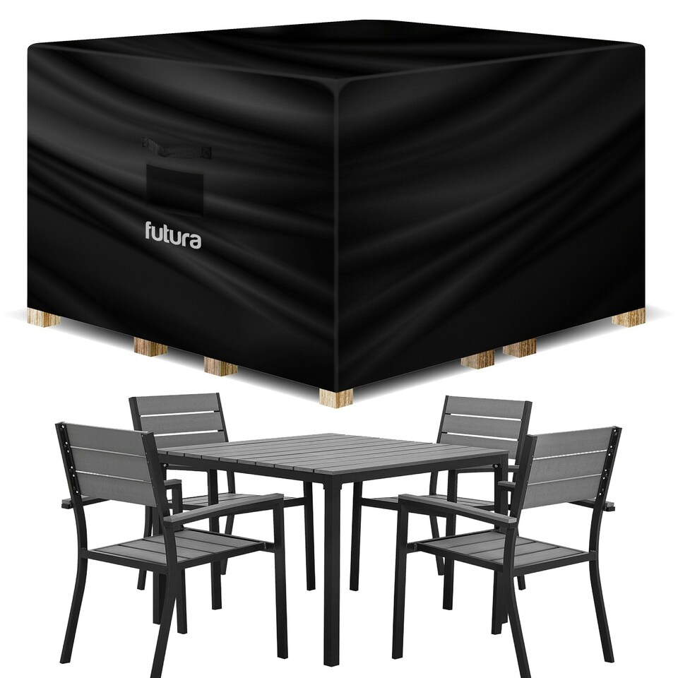 image 1 of Futura Square 125x125x74cm Waterproof Garden Furniture Cover 600D | Black | Black | 125x125x74cm | 1